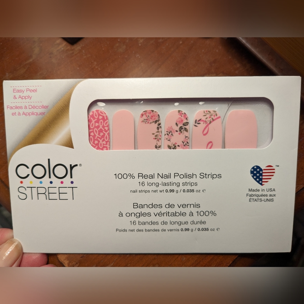 Color Street Nail Strips NIP Pink Hope Blooms Breast Cancer Awareness